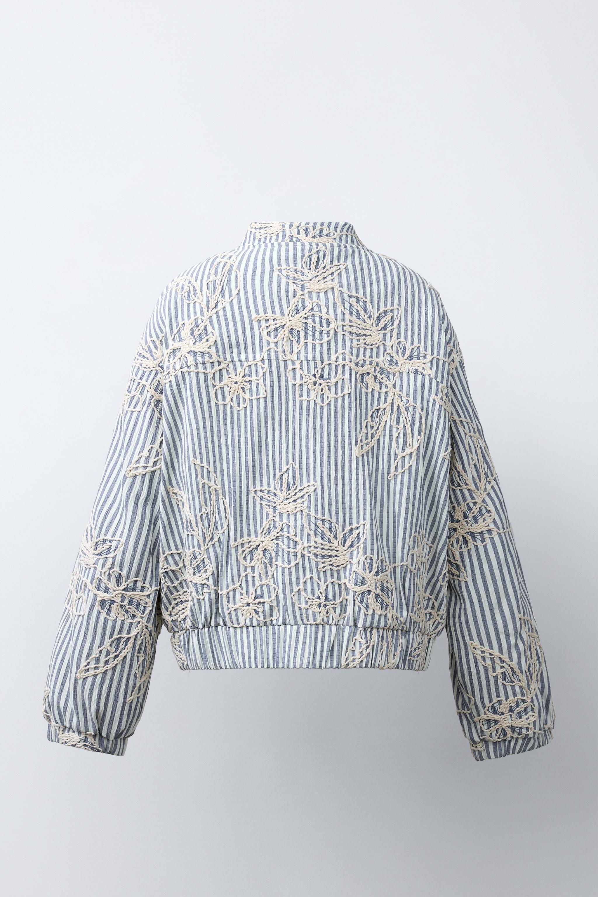 BLOUSON BOMBER RAYÉ BRODÉ